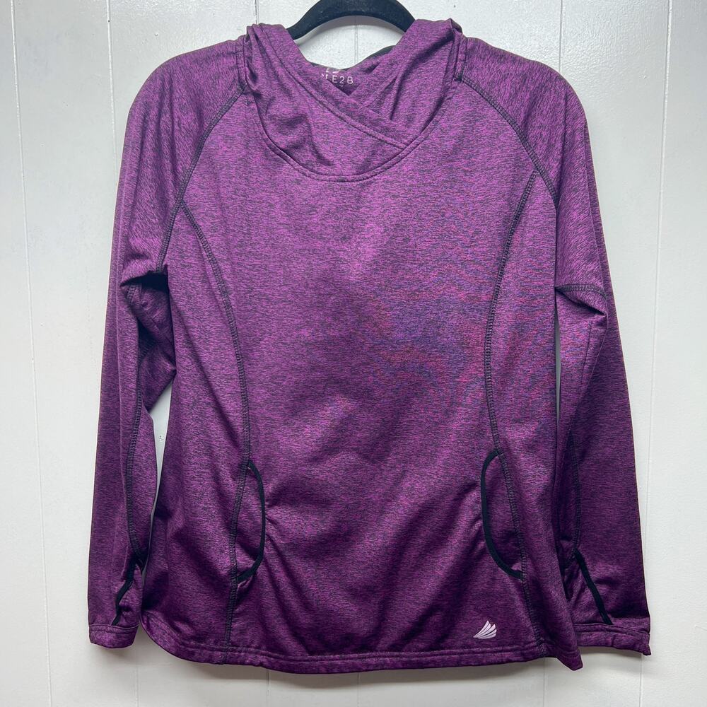 FREE2B Activewear Women's Purple Hooded Long Sleeve Pullover Size Medium